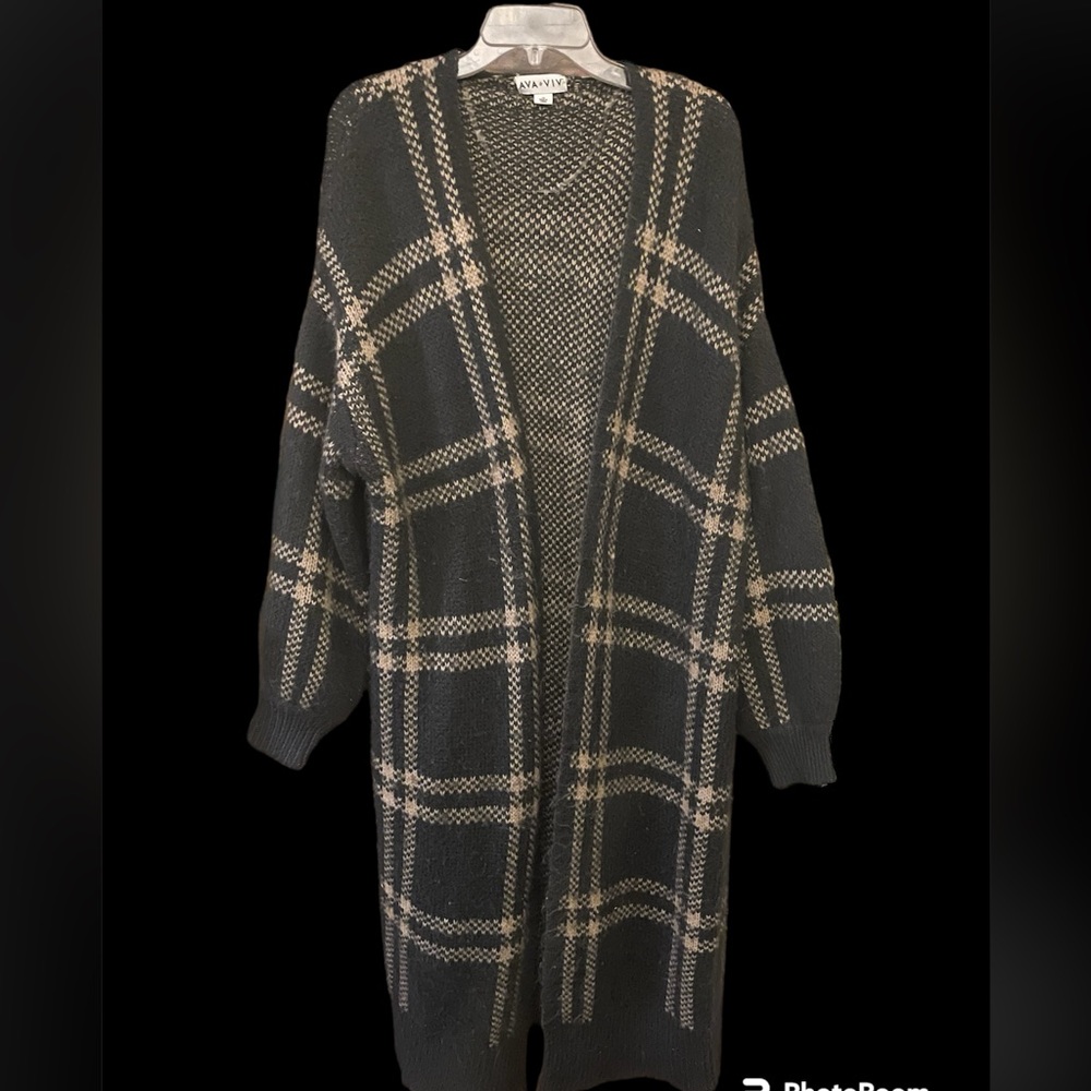 Ava & Viv Calf Length Cardigan -1X